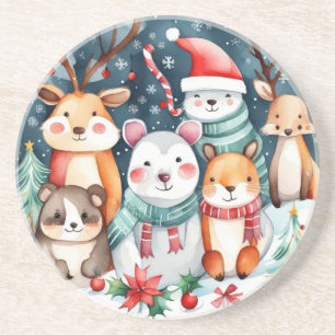Christmas theme Christmas cute animals Coaster