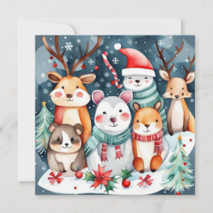 Christmas theme Christmas cute animals Invitation