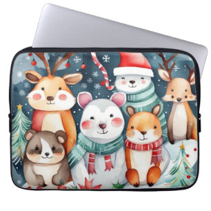Christmas theme Christmas cute animals  Laptop Sleeve