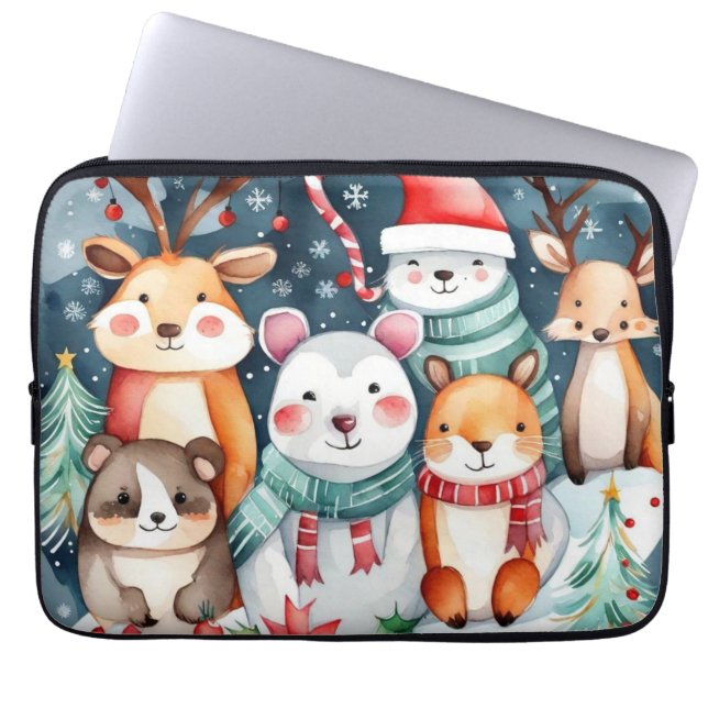 Christmas theme Christmas cute animals  Laptop Sleeve (Front)
