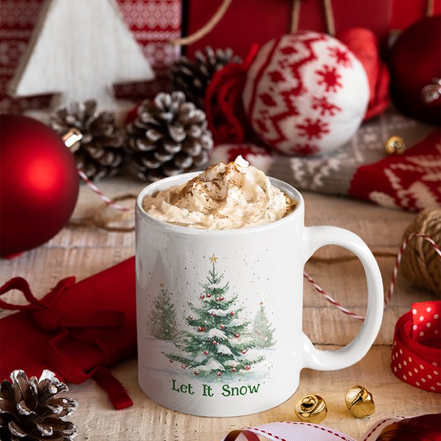 Christmas Theme Christmas Tree Let It Snow Coffee Mug (Creator Uploaded)