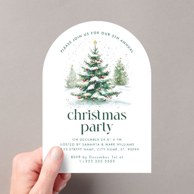 Christmas Theme Christmas Tree Party Acrylic Invitations (Insitu (Handheld))