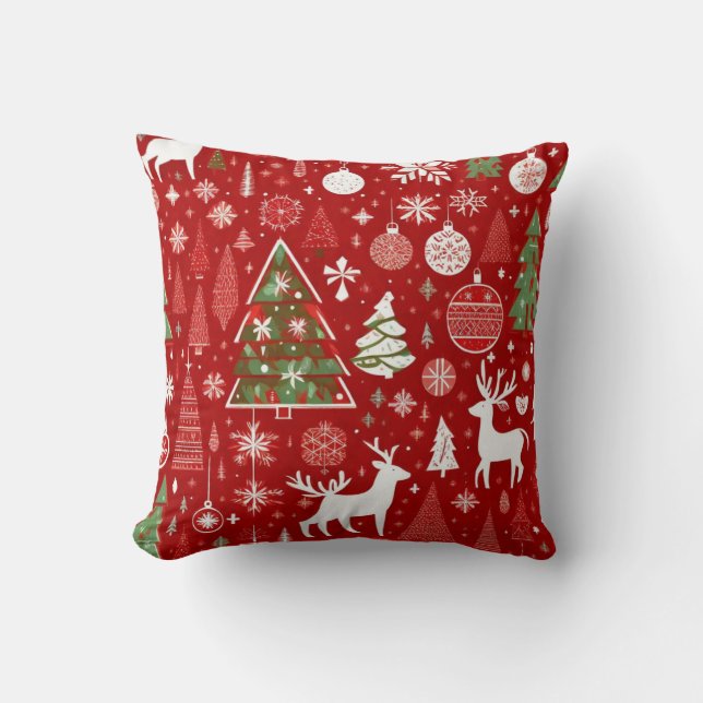 Christmas theme Christmas trees snowflake  Cushion (Front)