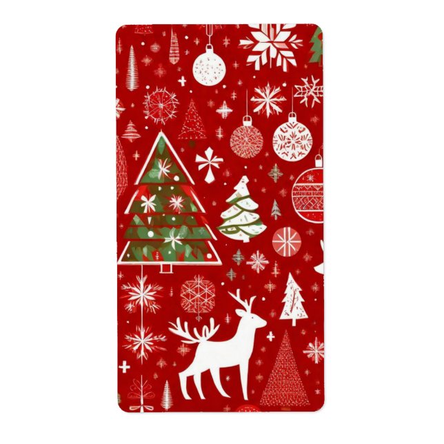 Christmas theme Christmas trees snowflake Gift Tag (Front)