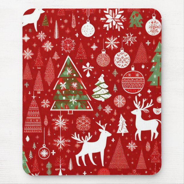 Christmas theme Christmas trees snowflake  Mouse Pad (Front)
