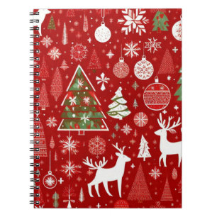 Christmas theme Christmas trees snowflake Notebook