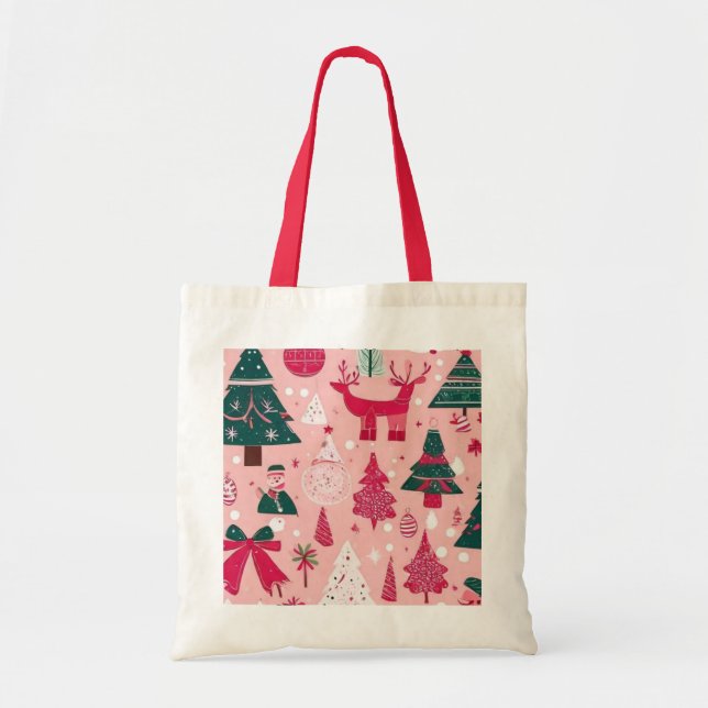 Christmas theme Christmas trees snowflake  Tote Bag (Front)