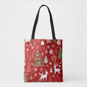Christmas theme Christmas trees snowflake Tote Bag