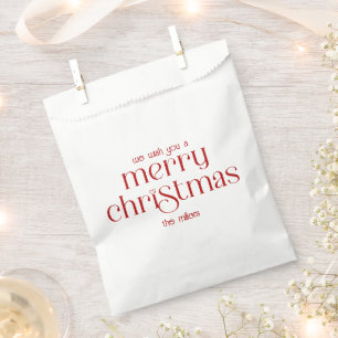 Christmas Theme Design Red Retro Typography Favour Bag
