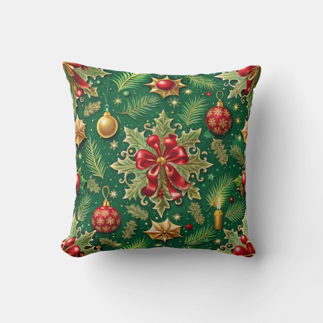 Christmas Theme Festive Colourful Pattern Cushion (Front)