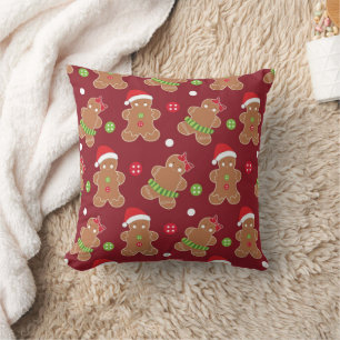 Christmas Theme Gingerbread Men Cushion
