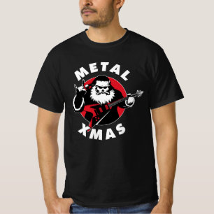 Christmas Theme Heavy Metal Santa Claus Guitarist T-Shirt