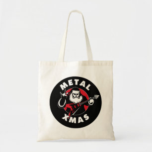 Christmas Theme Heavy Metal Santa Claus Guitarist Tote Bag