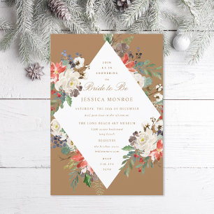 Christmas Theme Holiday Bridal Shower Invitation
