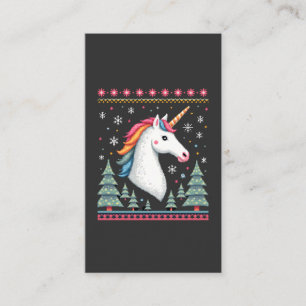 Christmas Theme Knitted Unicorn Unicorns T-Shirt ( Business Card
