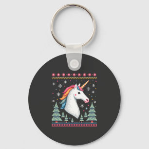 Christmas Theme Knitted Unicorn Unicorns T-Shirt ( Key Ring