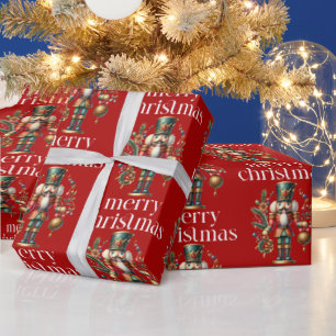 Christmas Theme Nutcracker Pattern Wrapping Paper