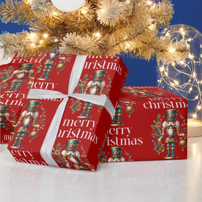 Christmas Theme Nutcracker Pattern Wrapping Paper (Holidays)