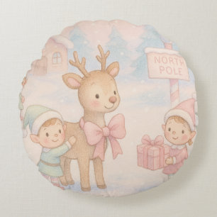 Christmas Theme pillowcases - Children's Rooms Round Cushion