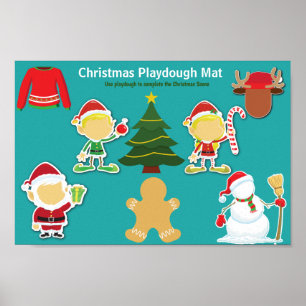 Christmas Theme Playdough Mat Poster