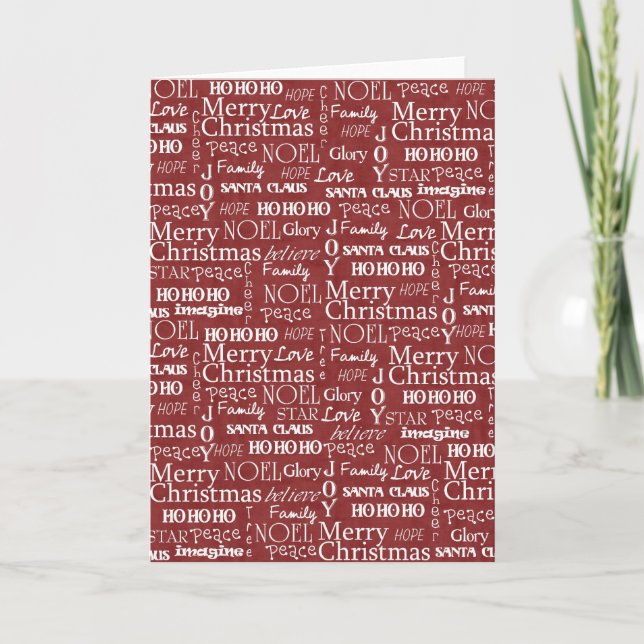 Christmas Theme - Red Holiday Card (Front)