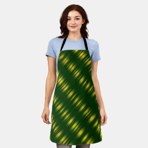 Christmas Theme Wavey Pattern Gold & Green Apron