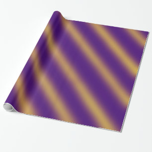 Christmas Theme  Wavy Pattern Gold & Purple Wrapping Paper