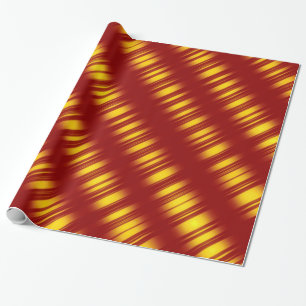 Christmas Theme Wavy Pattern Gold & red Wrapping Paper