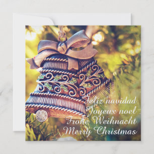 Christmas theme with two bells invitation