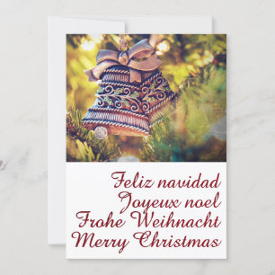 Christmas theme with two bells invitation