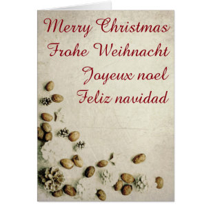Christmas Theme with Walnuts Greeting Cards