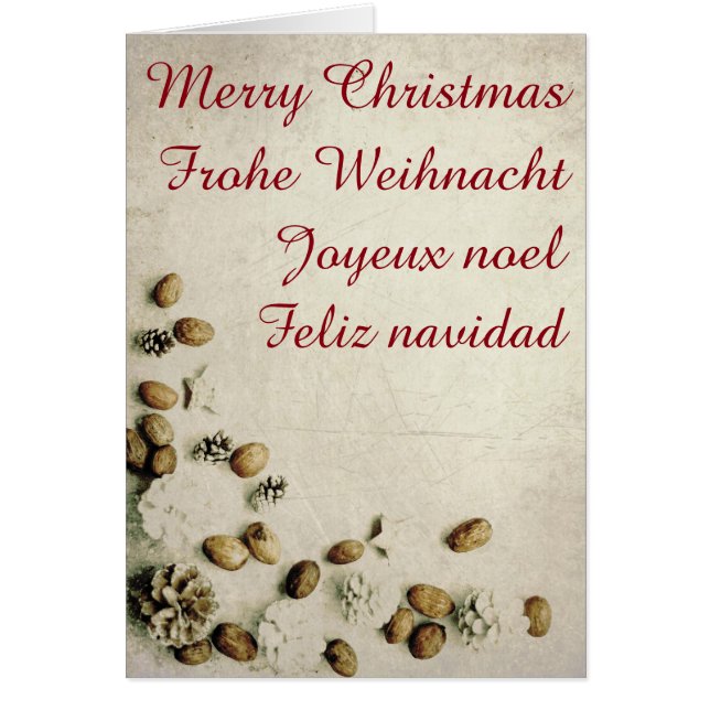 Christmas Theme with Walnuts Greeting Cards (Front)