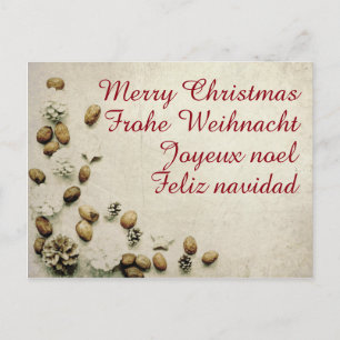 Christmas Theme with Walnuts Greeting Cards