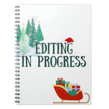 Christmas Themed Editing In Progress Notebook