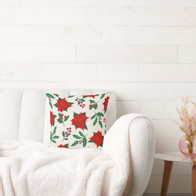 Christmas Themed Floral Cushion (Couch)