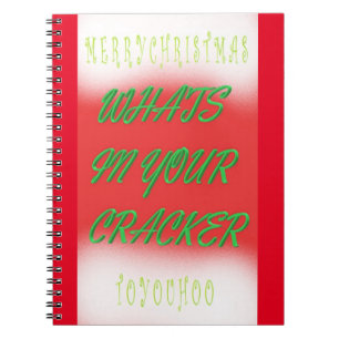 Christmas themed in red white and green notebook