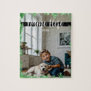 Christmas Themed Modern Pet Photo Jigsaw Puzzle