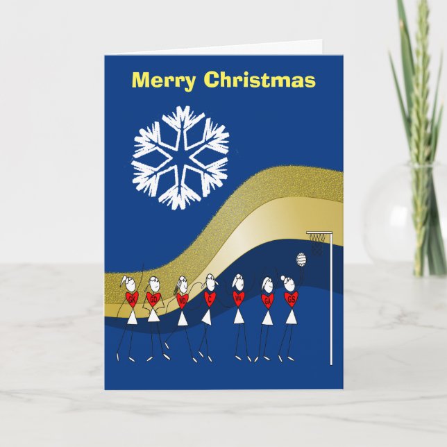 Christmas Themed Netball Holiday Card (Front)