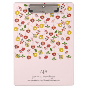 Christmas Themed Ornaments Holiday Clipboard