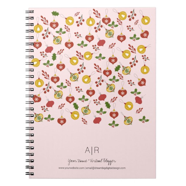 Christmas Themed Ornaments Holiday  Notebook (Front)