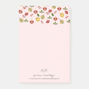 Christmas Themed Ornaments Holiday Post-it Notes