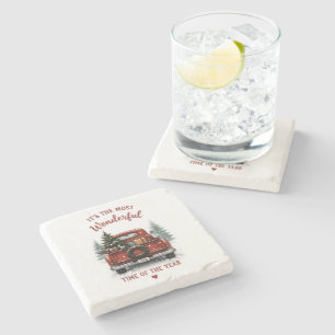 Christmas themed pillow stone coaster