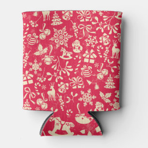 Christmas themed, seamless wrapping paper pattern. can cooler