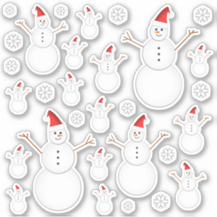 Christmas Themed Snowman & Snowflake Stickers