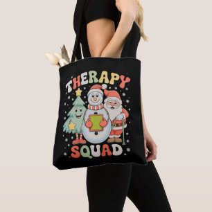 Christmas Therapy Squad SLP OT PT Crew Santa Xmas Tote Bag