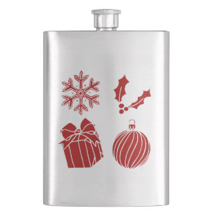 Christmas Things - Snowflake, Holly, Present, and Hip Flask