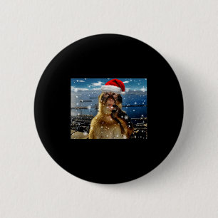 Christmas Thinking Monkey Meme Brainrot Xmas Gift 6 Cm Round Badge