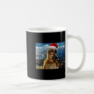Christmas Thinking Monkey Meme Brainrot Xmas Gift  Coffee Mug