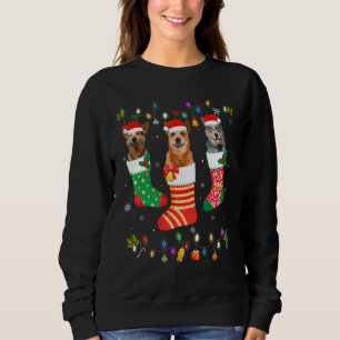 Christmas Three Australian Cattle Dog In Christmas Sweatshirt