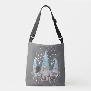 Christmas Three Gnomes Holiday Elves Crossbody Bag